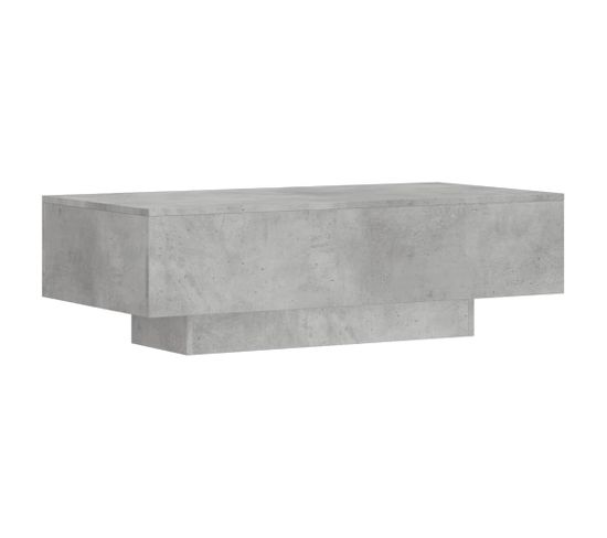 Table Basse, Table De Salon Gris Béton 100x49,5x31 Cm Bois D'ingénierie