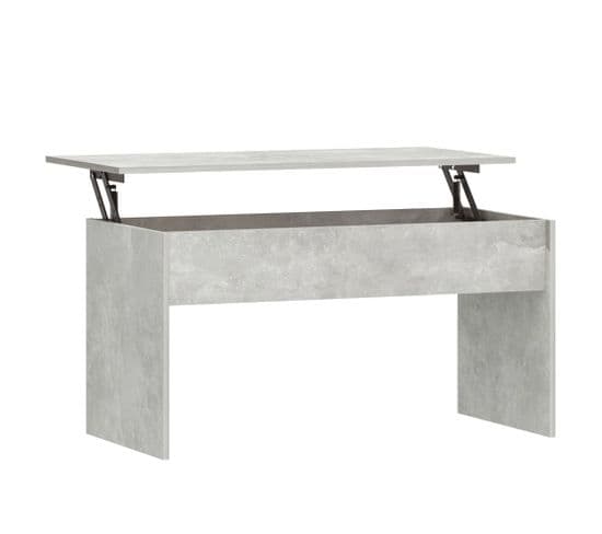 Table Basse, Table De Salon Gris Béton 102x50,5x52,5 Cm Bois D'ingénierie