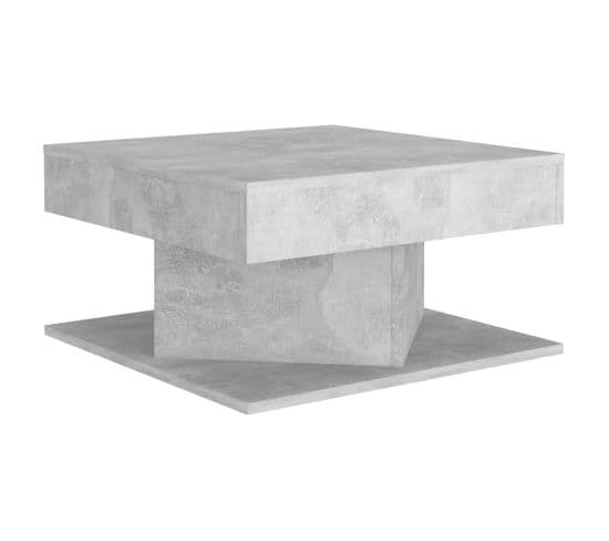 Table Basse, Table De Salon Gris Béton 57x57x30 Cm Bois D’ingénierie