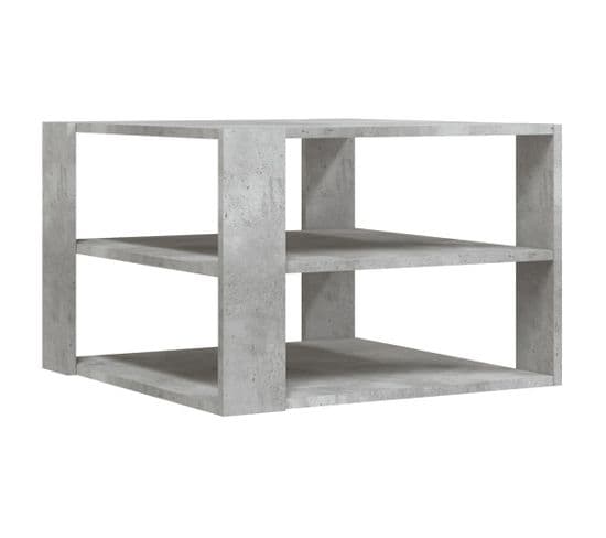 Table Basse, Table De Salon Gris Béton 59,5x59,5x40 Cm Bois D'ingénierie