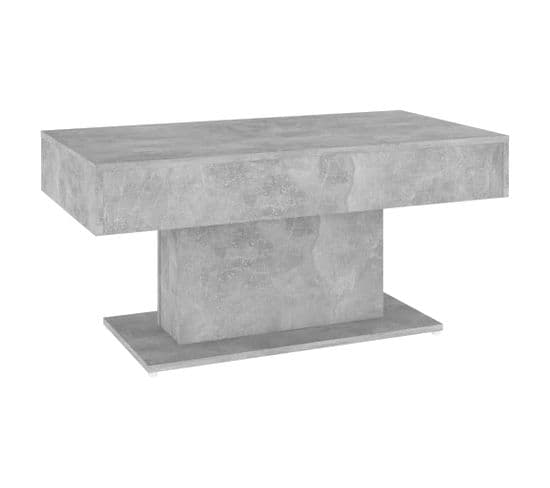 Table Basse, Table De Salon Gris Béton 96x50x45 Cm Bois D'ingénierie