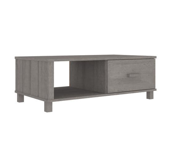 Table Basse, Table De Salon Gris Clair 100x55x35 Cm Bois Massif De Pin