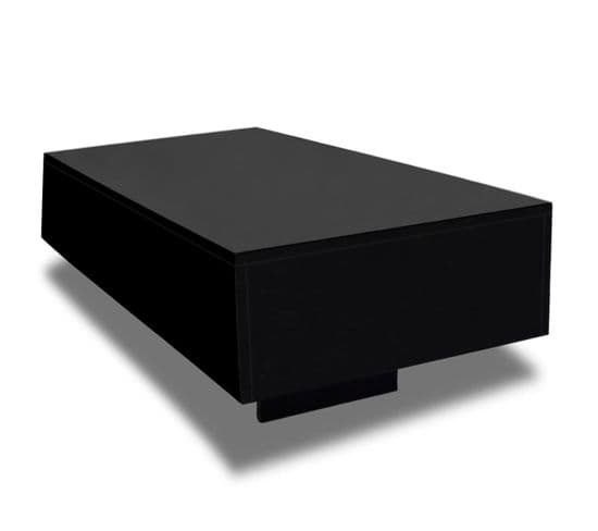 Table Basse, Table De Salon Haute Brillance Noir 85x55x31 Cm Mdf