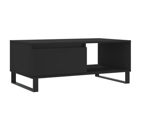 Table Basse, Table De Salon Noir 90x50x36,5 Cm Bois D'ingénierie