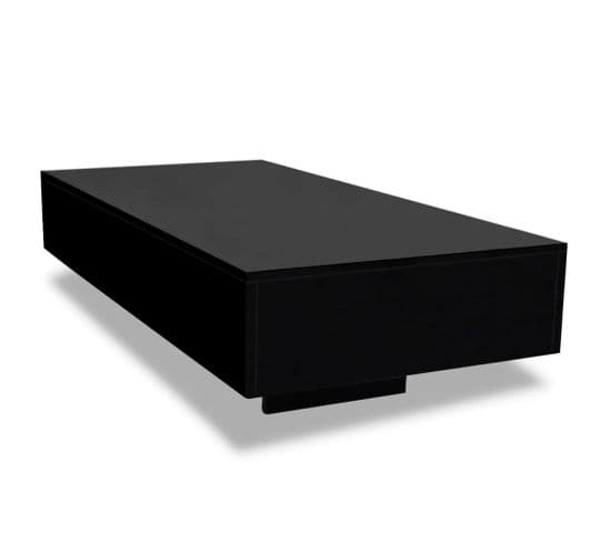 Table Basse, Table De Salon Noir Brillant 115x55x31 Cm