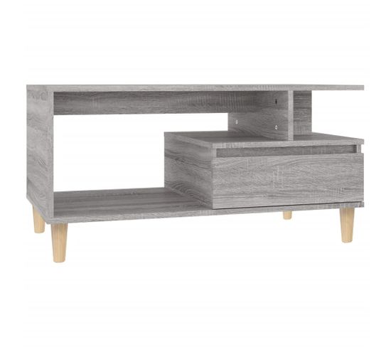 Table Basse, Table De Salon Sonoma Gris 90x49x45 Cm Bois D'ingénierie