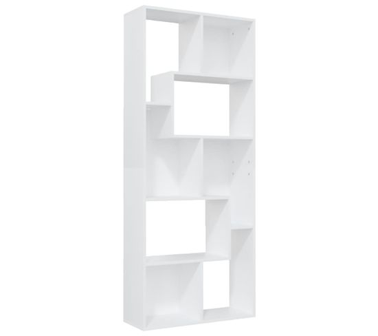 Bibliothèque, Étagère, Meuble De Rangement Blanc 67x24x161 Cm Bois D'ingénierie