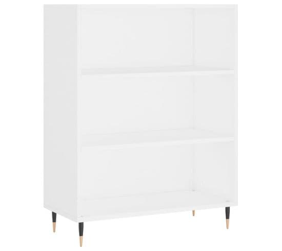 Bibliothèque, Étagère, Meuble De Rangement Blanc 69,5x32,5x90 Cm Bois D'ingénierie