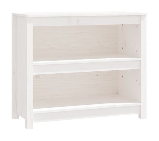 Bibliothèque, Étagère, Meuble De Rangement Blanc 80x35x68 Cm Bois De Pin Massif