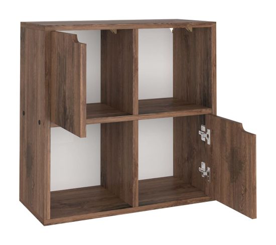 Bibliothèque, Étagère, Meuble De Rangement Chêne Fumé 60x27,5x59,5 Cm Bois D’ingénierie