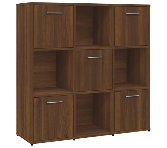 Bibliothèque, Étagère, Meuble De Rangement Chêne Marron 90x30x90 Cm Bois D'ingénierie