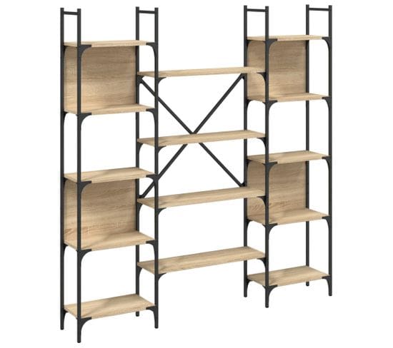 Bibliothèque, Étagère, Meuble De Rangement Chêne Sonoma 155,5x24x166,5 Cm Bois D'ingénierie