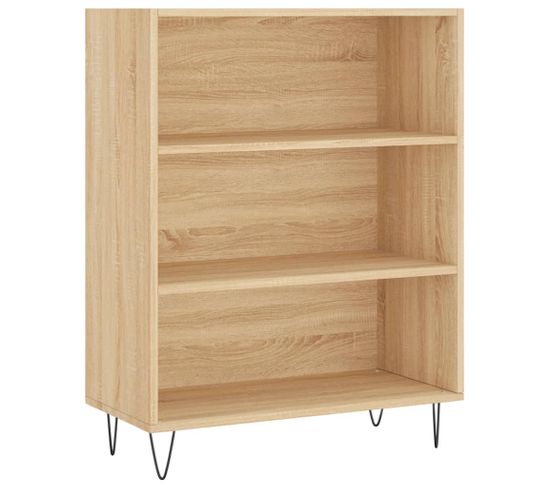 Bibliothèque, Étagère, Meuble De Rangement Chêne Sonoma 69,5x32,5x90 Cm Bois D'ingénierie