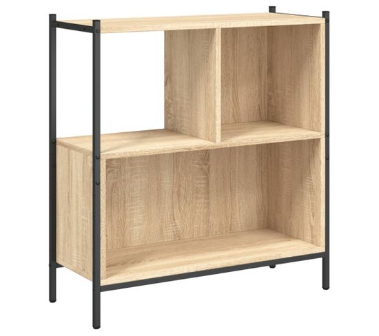 Bibliothèque, Étagère, Meuble De Rangement Chêne Sonoma 72x28x77,5 Cm Bois D'ingénierie