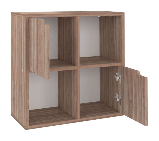 Bibliothèque, Étagère, Meuble De Rangement Chêne Sonoma Gris 60x27,5x59,5cm Bois D’ingénierie