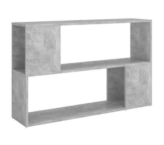 Bibliothèque, Étagère, Meuble De Rangement Gris Béton 100x24x63 Cm Bois D'ingénierie