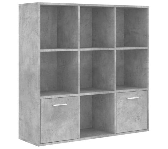 Bibliothèque, Étagère, Meuble De Rangement Gris Béton 98x30x98 Cm Bois D’ingénierie