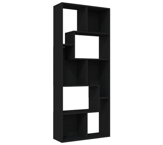 Bibliothèque, Étagère, Meuble De Rangement Noir 67x24x161 Cm Bois D'ingénierie