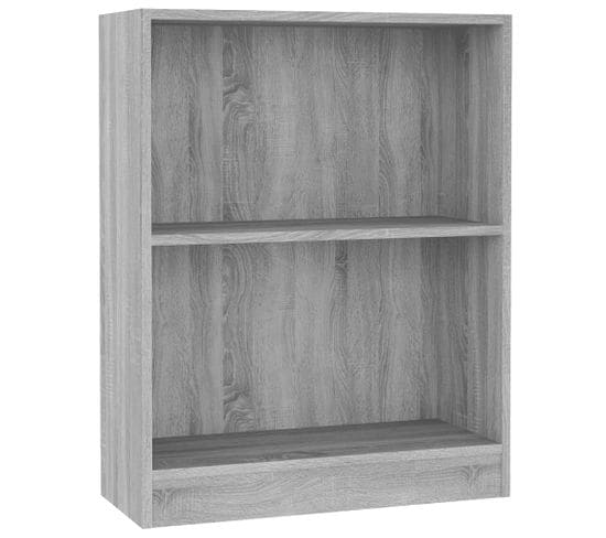 Bibliothèque, Étagère, Meuble De Rangement Sonoma Gris 60x24x76 Cm Bois D'ingénierie