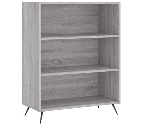 Bibliothèque, Étagère, Meuble De Rangement Sonoma Gris 69,5x32,5x90 Cm Bois D'ingénierie