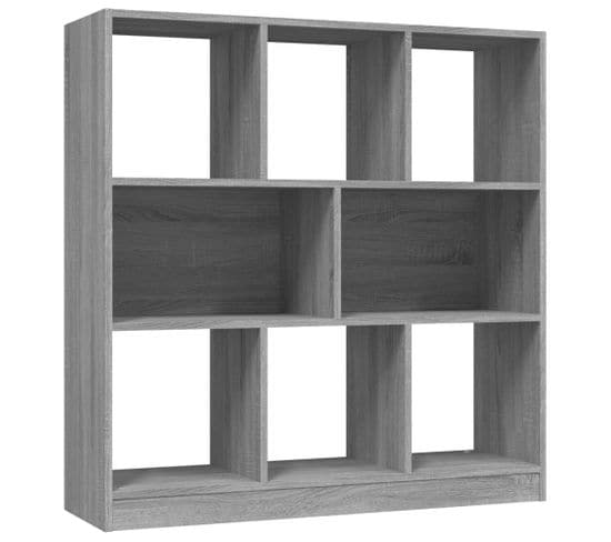 Bibliothèque, Étagère, Meuble De Rangement Sonoma Gris 97,5x29,5x100 Cm Bois D'ingénierie