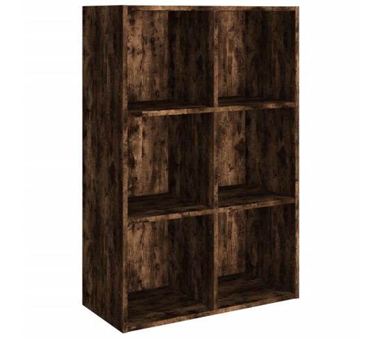 Bibliothèque, Étagère, Meuble De Rangement Chêne Fumé 66x30x98 Cm Bois D'ingénierie