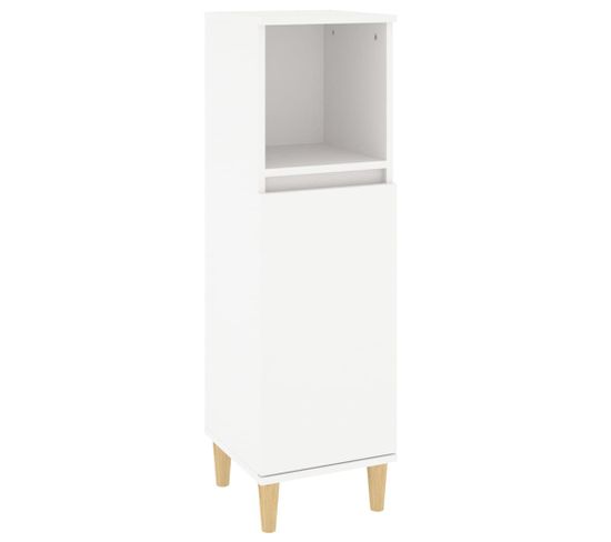 Armoire De Salle De Bain - Armoire De Toilette Blanc 30x30x100 Cm Bois D'ingénierie