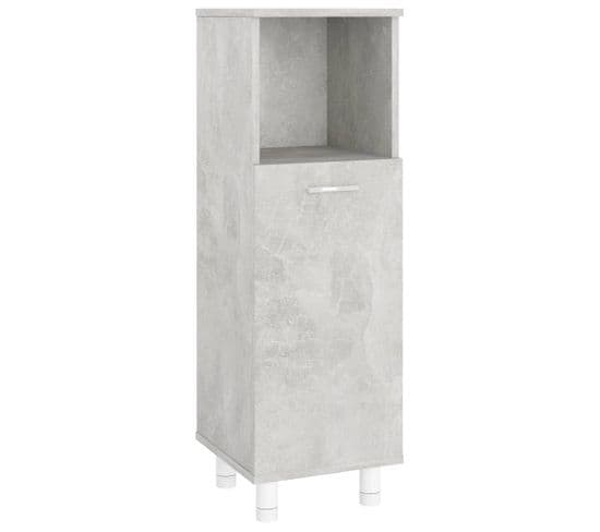 Armoire De Salle De Bain - Armoire De Toilette Gris Béton 30x30x95 Cm Bois Ingénierie