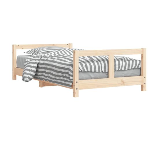 Lit Enfant - Lit Simple - Cadre De Lit 80x160 Cm Bois De Pin Massif