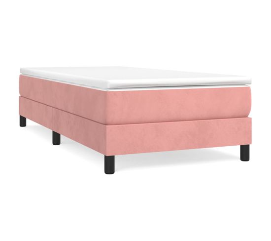 Lit Contemporain Simple - Cadre De Lit Rose 90x190 Cm Velours