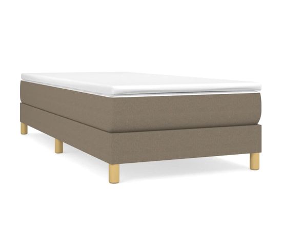 Lit Contemporain Simple - Cadre De Lit Taupe 90x200 Cm Tissu