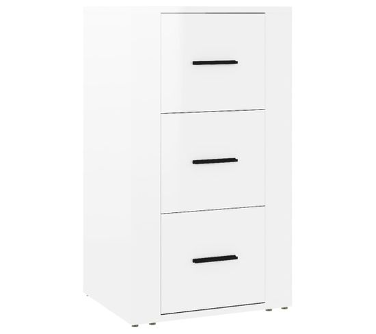 Chiffonnier - Meuble De Rangement Blanc Brillant 40x33x70 Cm Bois D'ingénierie