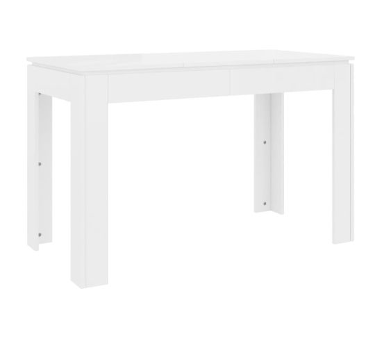 Table à Manger - Table De Salle à Manger Blanc Brillant 120x60x76 Cm Bois D'ingénierie