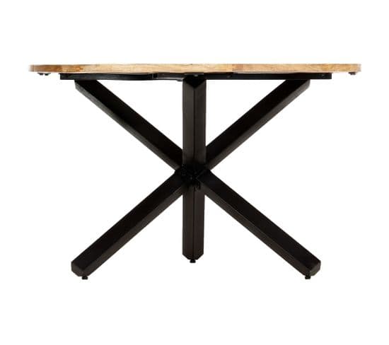 Table à Manger - Table De Salle à Manger Rond 120x76 Cm Bois De Manguier Massif