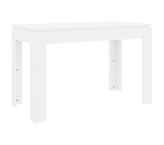 Table De Salle à Manger - Table à Manger Blanc 120x60x76 Cm Bois D'ingénierie