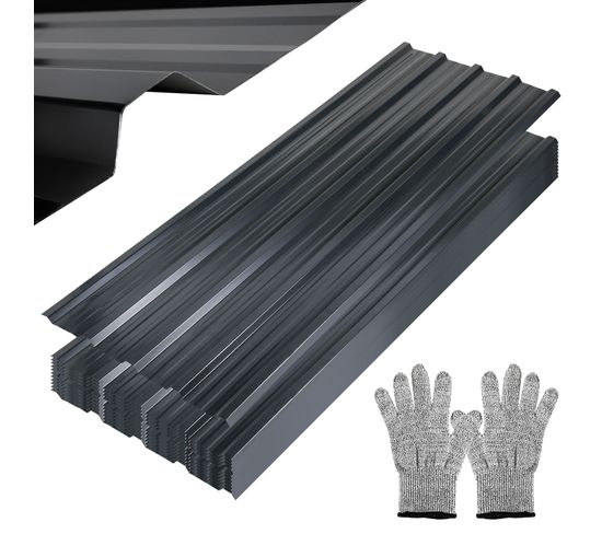 Panneaux De Toiture 129x46cm Tôles Profilées - 12pcs Anthracite 7㎡