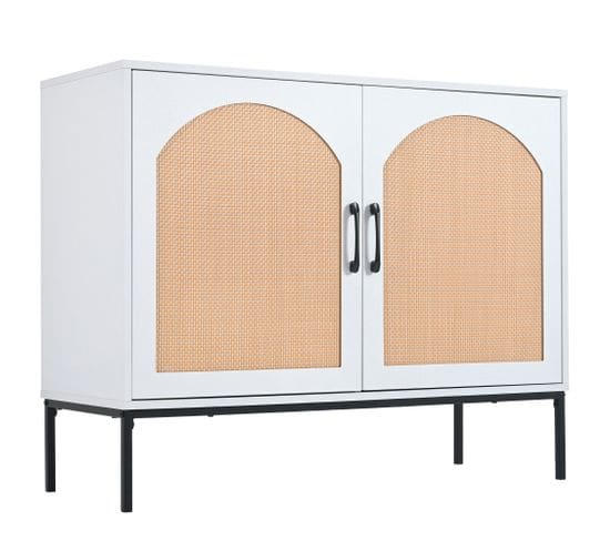 Buffet En Rotin 2 Portes - 100 x 39 x 80 cm