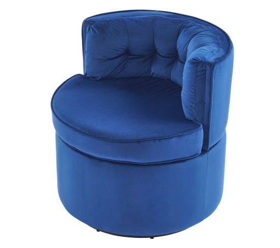 Fauteuil Pivotant En Flanelle Bleu