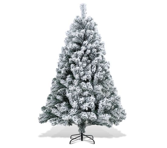 Sapin De Noël Aiguilles De Pin Avec Support Extérieur Flocage 180cm Avec Poussière De Neige