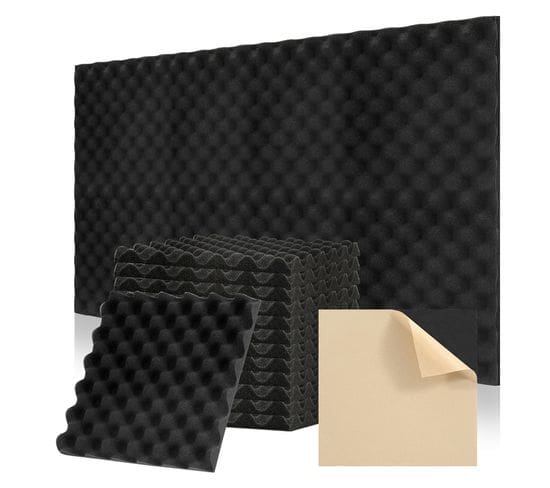 24x Mousse Acoustique Panneaux Wellenmuster Mousse Insonorisée Muraux 30x30x2.5cm