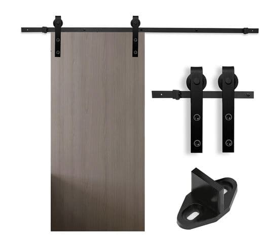 Kit De Porte Coulissante Système Coulissante Ferrure Pour Système Pour Portes Ensemble Complet 244cm