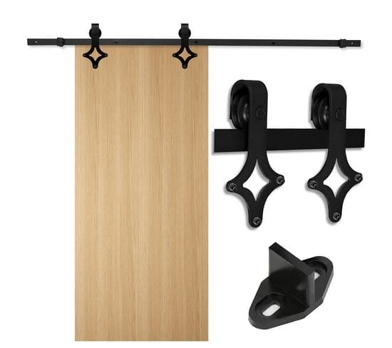 Kit De Porte Coulissante Système Coulissante Ferrure Pour Système Pour Portes Ensemble Complet 200cm