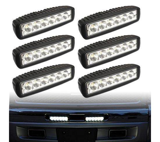 6x 18w 1620lm Lampe De Travail 6 LED Barre De Phares Antibrouillard Pour Camion Voiture Tout-terrain