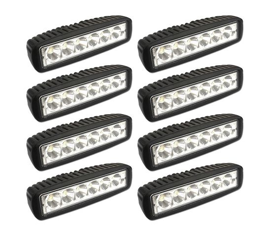 8x 18w 1620lm Lampe De Travail 6 LED Barre De Phares Antibrouillard Pour Camion Voiture Tout-terrain