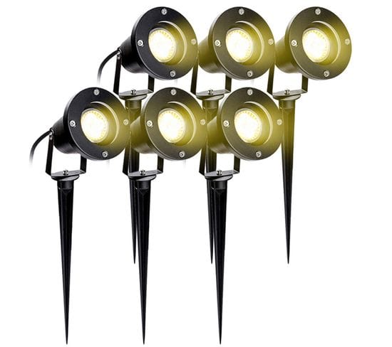 6x Spot De Jardin LED Spot Extérieur LED Blanc Chaud Ip654w Gu10