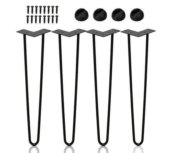 Pieds En Épingle 4x Cheveux Meubles Pieds Chemins De Table Noir 2 Support, Pour Table à Manger 61cm