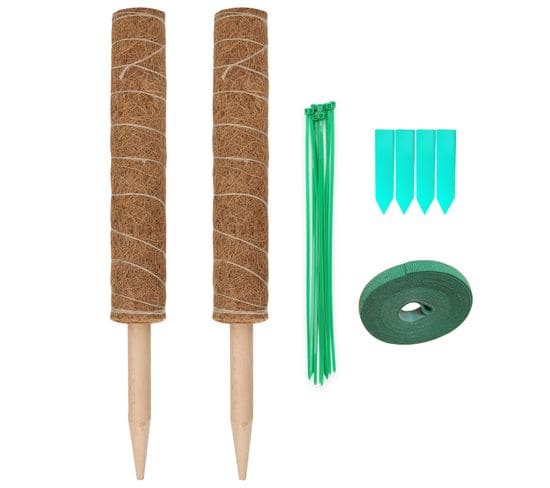 Fibre De Coco 2pcs 10 Etiquettes Plante Et Attaches Câble Jardin Support Plantes Grimpantes 1xvelcro