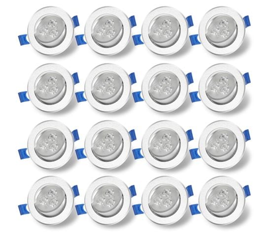 Lot De 20 Spots LED Encastrables Spot Encastrable LED 3w Température De Couleur: Blanc Chaud 3000k