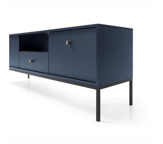 Meuble TV Mono Bleu Marine 154 Cm