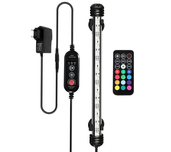 5.4w Lampe LED Pour Aquarium-lampe à Changement De Couleur De Télécommande Colorée- Ip67 Rgb -48.5cm